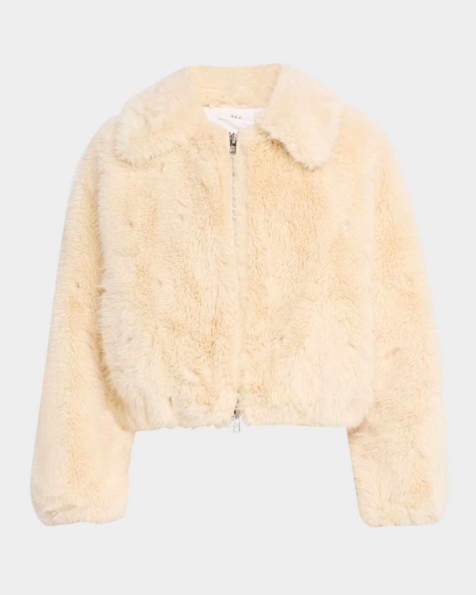 Esme Embellished Faux Fur Jacket